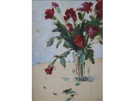 《玫瑰》油画原创（共享租赁一个月单价100元）李靖坤-花