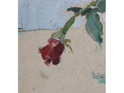 《玫瑰》油画原创（共享租赁一个月单价100元）李靖坤-花