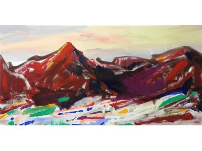 《红甸山》油画原创（共享租赁一个月单价199元）李靖坤